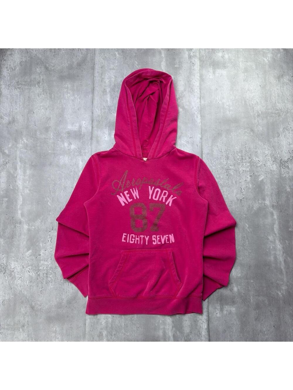 Y2K Pink Aeropostale NY Grunge Skater Boxy Hoodie
